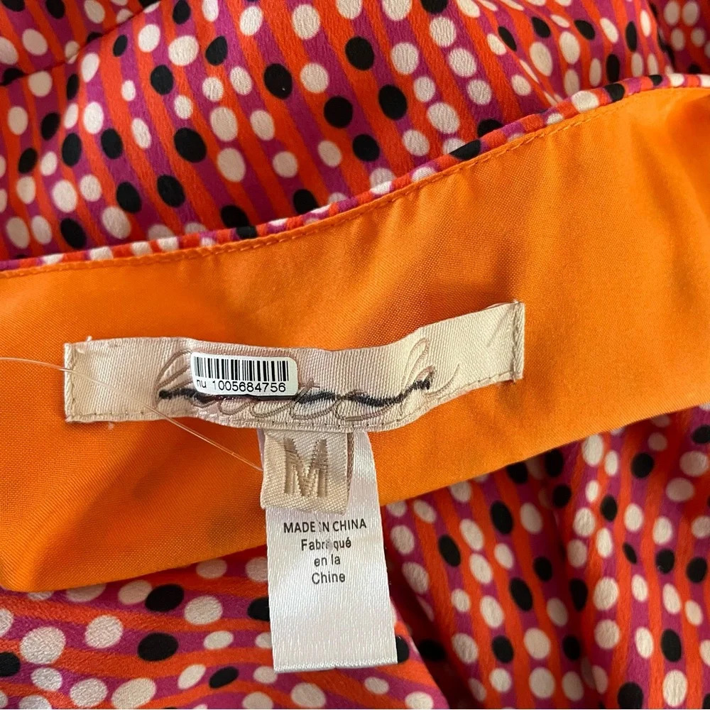 Hutch x Anthropologie Orange Dots Stripes Flutter Wrap Midi Dress 20719 - Picture 11 of 14